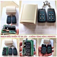 MẠCH ĐIỀU KHIỂN TỪ XA 12V 4 KÊNH LOẠI TỐT TẶNG 2 REMOTE  CÔNG TẮC ĐIỀU KHIỂN TỪ XA 12V HÀNG XỊN ĐỘ XE MÁY Ô TÔ