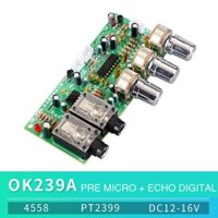 Mạch Khuyếch đại Micro và Vang Echo OK 239A nguồn 12VDC ( nguồn acquy ) chuyên dùng cho âm thanh Karaoke