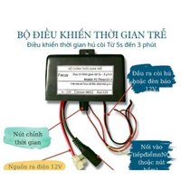 Mạch kích duy trì thời gian trễ từ 5s đến 3 phút , điện ra 12V  dùng bật đèn, còi hú báo động