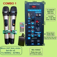 Mạch loa kéo HA8622 xanh guita công suất 40W - 80W kèm mic