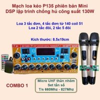 Mạch loa kéo P135 Kèm Micro phiên bản mini lập trình chống hú công suất 130W