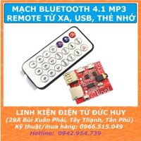 MẠCH MP3 BLUETOOTH 4.1, REMOTE TỪ XA, USB  THẺ NHỚ