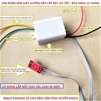 Mạch Passing 3S Cảm Ứng xuyên nhựa + ON OFF , CÔNG TẮC NHÁY ĐÈN XE MÁY TỰ ĐỘNG CẢM ỨNG