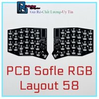 Mạch PCB Sofle RGB Keyboard Bán Lẻ Mạch Layout 58 Nút Có Chân Hot Swap LED Điều Chỉnh Qua QMK VIA