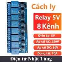 Mạch Relay 10A 5V 8 Kênh chân Header, Rơ le công suất 250VAC / 30VDC