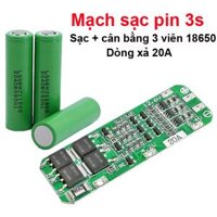 Mạch sạc cân bằng khối pin 3S ( 3 viên 18650) - dòng xả 20A