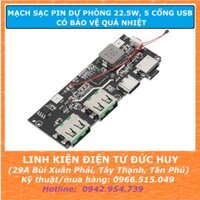 MẠCH SẠC PIN DỰ PHÒNG 22.5W, 5 CỔNG USB, CÓ BẢO VỆ QUÁ NHIỆT