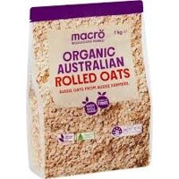 Macro Organic Australian Rolled Oats yến mạch hữu cơ nguyên hạt cán dẹt 1kg (04/26)