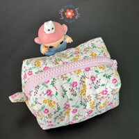 [made by hihe] pouch trần bông mỹ phẩm make up, hộp bút xinh điệu
