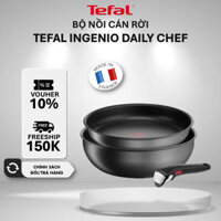 [MADE IN FRANCE] Bộ nồi chảo cán rời 3 món Ingenio Daily Chef (chảo sâu 26cm, chảo chiên 24cm, cán cầm rời) (8 năm)