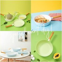 [Made In Korea] MYTEAM DONO Non Stick Frying Pan Wok Grill Pan Meron Soda Color IH Induction Cookware