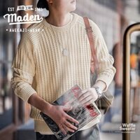 Maden thương hiệu 2024 mùa đông mới nam Mỹ bánh quế cotton cổ tròn dày ấm áp thẳng áo chui đầu dưới áo len