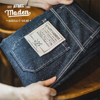 Maden thương hiệu bảo hộ lao động phong cách nam thanh niên mùa thu 2024 phong cách mới Mỹ retro bông tuyết denim jeans axit sunfuric đồng mặc quần áo thường ngày giặt thẳng quần