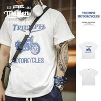 Maden Thương Hiệu Phong Cách Làm Việc Mùa Hè 2024 Mới Nam Thanh Niên Mỹ retro Xe Máy graffiti In Tay Ngắn Mỏng Cổ Tròn Nửa Tay Thích Hợp Áo Thun