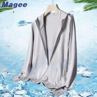 Magee Áo khoác nam mới phiên bản Hàn Quốc cổ điển giản dị cao cấp lưới màu trơn thiết kế chống gió dáng rộng thanh niên cặp đôi thời trang có mũ trùm đầu dài tay