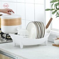 Maggie1 Giá Phơi Đĩa Hình Bầu Dục Drainer Đĩa Bát Dao Kéo Hộp Đựng Đồ Có Dụng Cụ Đựng Rau Giỏ Đựng Nhà Bếp VN