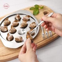 Maggie1 Thép Không Gỉ Conch Đĩa Hàu Nướng Chảo Ốc Nướng Conch Bộ Đồ Ăn Conch Kẹp Nĩa Hải Sản Dụng Cụ Ăn VN