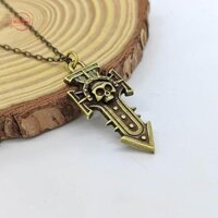 Maggie1 Trò Chơi Warhammer 40k Indomitus Thập Tự Chinh Cosplay Vòng Cổ Nam Nữ Vintage Đầu Lâu Chữ Thập Mặt Dây Chuyền Choker Trang Sức Quà Tặng VN