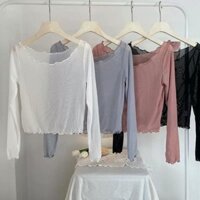 [Maggieyoga] Áo thể thao lưới gợi cảm cổ lá sen thoáng khí Yoga Pilates Crop Top