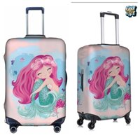Magic Nàng Tiên Cá Du Lịch Vali Bảo Vệ Nhỏ Dễ Thương Tưởng Tượng Cá Cô Gái Vỏ Cá Co Giãn Có Thể Giặt Được Hành Lý Có Dây Kéo Ẩn 18-32 Inch