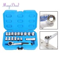 Magideal 17x Ổ cắm chung Bộ cờ lê Ratchet Hộp đựng dụng cụ cơ khí gia đình