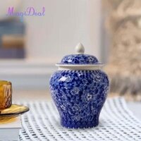 Magideal Gốm Gừng Bình, Lọ Sứ Chinoiserie Vintage Có Nắp Trung Quốc