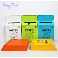 Magideal Retro Hộp Thư Hộp Thư Hộp Thư Hộp Thư Gắn Báo 30x23x6 Cm