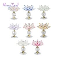 Magideal Thủy Tinh Hoa Sen Trà Đèn Nến Chân Đế Cho Tiệc Bàn Trung Tâm Trang Trí