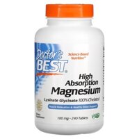 Magie | Magnesium glycinate Doctor's Best 100mg/serving 1 viên ngủ ngon tăng miễn dịch nhập chính hãng chất lượng cao