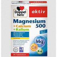 Magnesium 500 + Calcium + Kalium - Bổ sung khoáng chất, hỗ trợ xương chắc khỏe (hộp 30 viên)