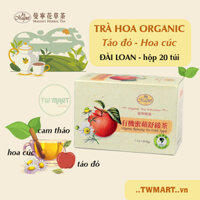 [MAGNET HERBAL TEA] Trà ORGANIC thảo mộc Đài loan - Trà mật táo hoa cúc , trà xanh hữu cơ - hộp 20 túi
