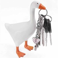 Magnetic Key Holder Cute Goose Key Hanger Vivid Animal Figurines Glass Bell Key Storage Rack Magnetic Statue Ornament