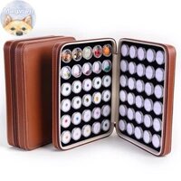 Magwen Rời Đá Quý Hộp Trưng Bày Trang Sức Hạt Tổ Chức Hộp Đựng Đá Quý Tròn Da PU Kim Cương Triển Lãm Bảo Quản Hộp Đựng VN