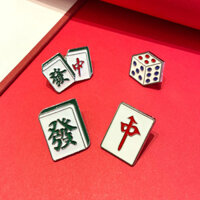 [Mahjong Thổ Cẩm] Trang Sức Phong Cách Trung Hoa Pin Hoạt Hình Huy Hiệu Túi Quần Áo Phụ Kiện