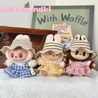 Mahmoundki 4 Quần Áo Labubububu 17cm, Quần Áo DIY Nhiều Màu Sắc Áo Thun Kẻ Sọc Váy Phù Hợp Với Túi Đeo Ngang Phụ Kiện Búp Bê Labubububu Quà Tặng Trẻ Em