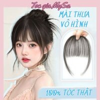 Mái giả tóc thật hàng dệt tay, mái thưa phong cách Hàn Quốc dễ thương