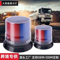 Mái Ô Tô Đèn Cảnh Báo Năng Lượng Mặt Trời Sạc Pin Đỏ Xanh Nhấp Nháy Đèn Giao Thông Khẩn Cấp Xoay Cảnh Sát Đèn Tín Hiệu