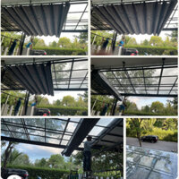 Mái xếp che xe oto ngày mưa nắng