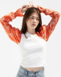 Maia Top - Orange Sleeves