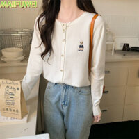 MAIFUWEI áo len cardigan áo khoác cardigan Dễ thương Fashion Xu hướng Phong cách WMJ2470CWD 28Z240712