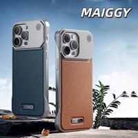 Maiggy Kim Loại Không Khung Hương Liệu Từ Tính Ốp Lưng Điện Thoại iPhone 16 15 14 13 12 Pro Max 16plus Da Chống Rơi Bao