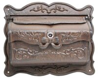 Mail Box Wall Mount Cast Iron Slotted Keyed Rust
