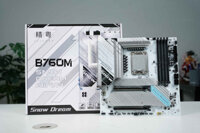 MAIN JGINYUE B760M SNOW DREAM WIFI DDR4 WHITE (VRM 14+1+1 Chạy tốt Core I5 14600K mát rượi)
