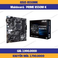 Mainboard ASUS PRIME B550M-K (AMD B550, Socket AM4,m- ATX, 4 khe RAM DRR4)-hàng chính hãng- mới 100%