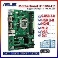 Mainboard - Bo Mạch Chủ Máy tính Asus H110M-C2 Đẹp như mới, Socket 1151, kèm chặn Main FE, Cáp sata