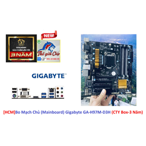 Bo mạch chủ - Mainboard Gigabyte GA H97M-D3H - Socket 1150, Intel H97, 4 x DIMM, Max 32GB, DDR3