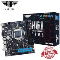 Mainboard SK 1155 AAPTECH H61 PLUS (VGA, HDMI, M.2 PCIe/NVMe, LAN 100Mbps, 2 khe RAM DDR3)