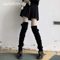Mairopoli [Hàng Có Sẵn] Vớ Len Dài Qua Gối Họa Tiết Viền Gai Phong Cách lolita Nhật Bản Giữ Ấm Mùa Thu Đông