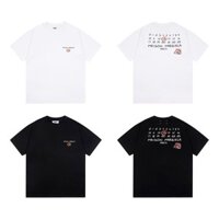 Maison Gila MM6 Đồng thương hiệu Cổ Điển In Hình Kỹ Thuật Số Xu Hướng Mùa Hè Nam Nữ Cùng Áo Thun Rời Tay Ngắn