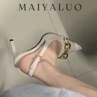 MAIYALUO Giày Cao Gót Mũi Nhọn GIÀY SANDAL Thời Trang Mới 2023 Cho Nữ Chống bám bụi Bền Đa màu sắc Đẳng cấp FDL23C028D 50Z231215